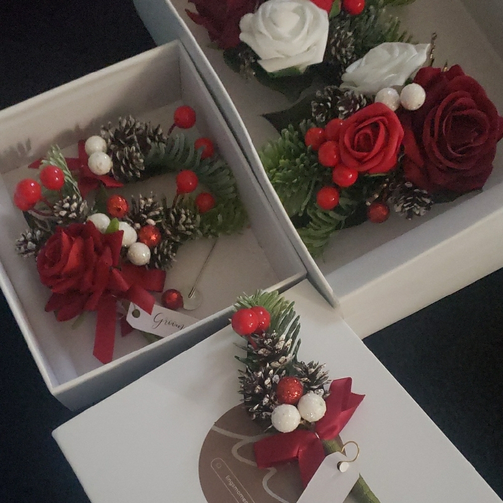 Festive Floral Corsage Set